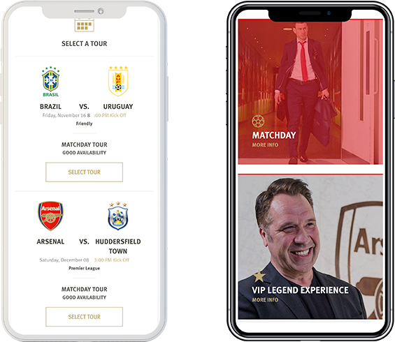 Arsenal Stadium Tours on smartphone