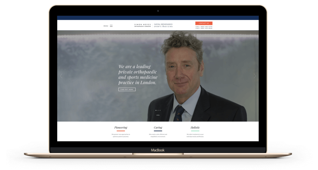 Simon Moyes' website on MacBook