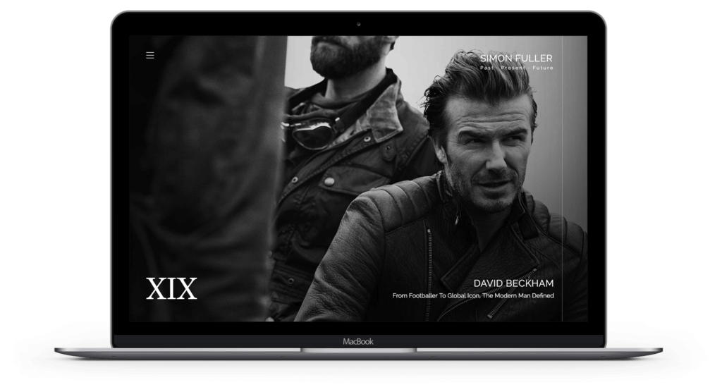 XIX Entertainment website on MacBook